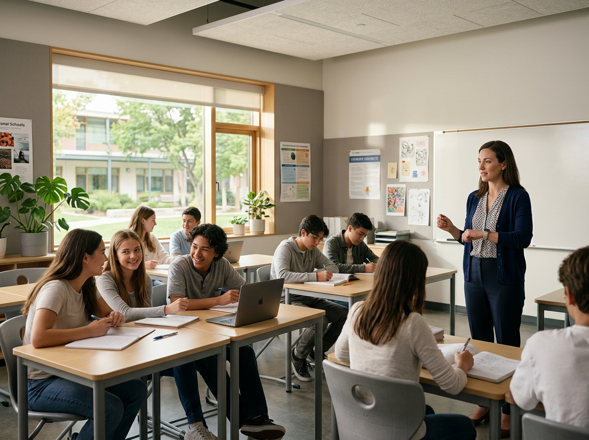 A calm classroom — monitored privately, with no audio or images