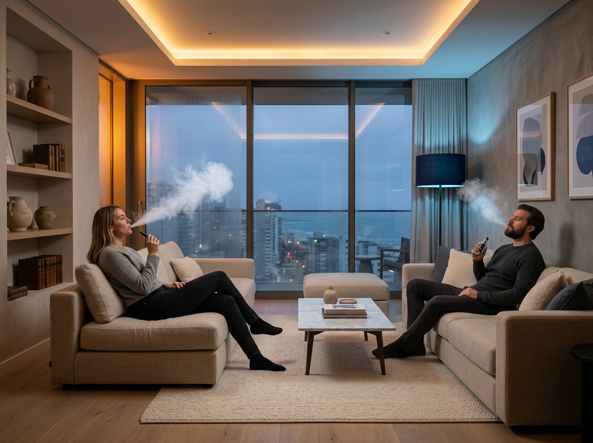 Smoke and vape detection in a vacation rental
